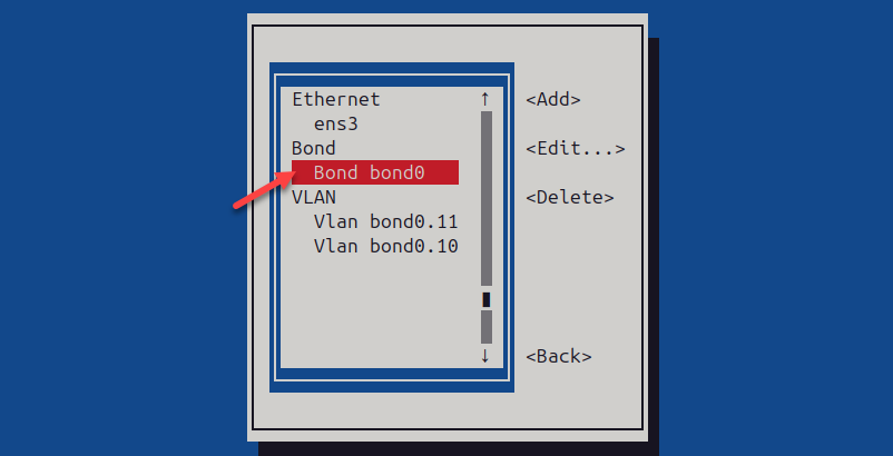 The bond0 interface in nmtui.