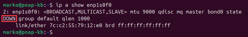Using the ip command to see interface information.