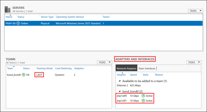 Server information in Server Manager.