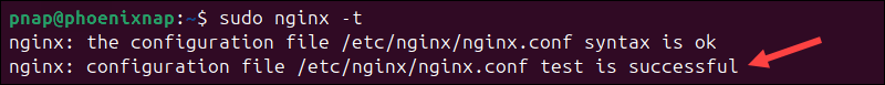 Checking syntax in NGINX.