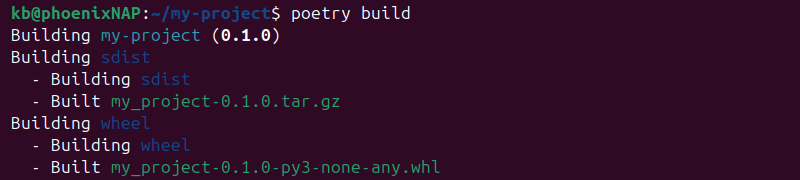 Building a package with Poetry.