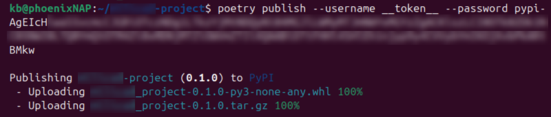 Publishing a package in Poetry.