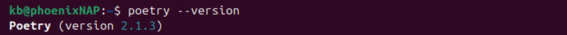 Checking Python Poetry version in Linux.