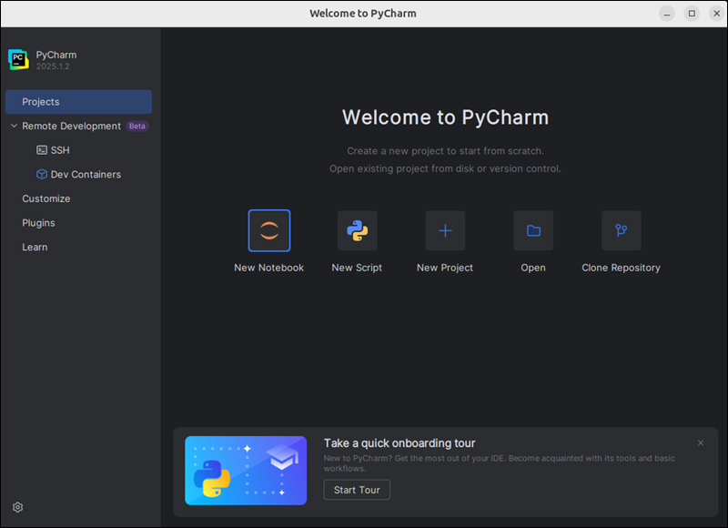 PyCharm Linux installed