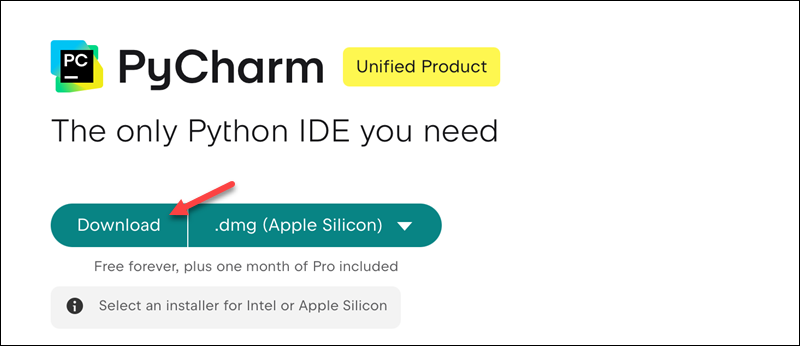 PyCharm macOS .dmg file download