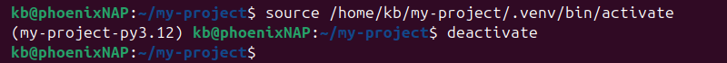 Deactivating the Python Poetry virtual environment.
