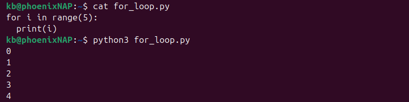 Python for loop range() output