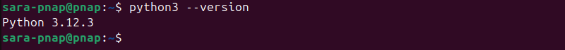 python3 --version terminal output