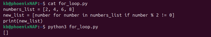 Removing from list comprehension Python output