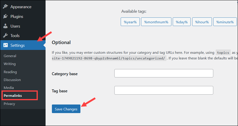 Reset permalinks in WordPress.