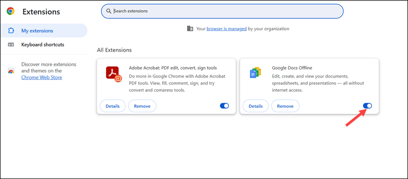 Turn an extension in Chrome off.