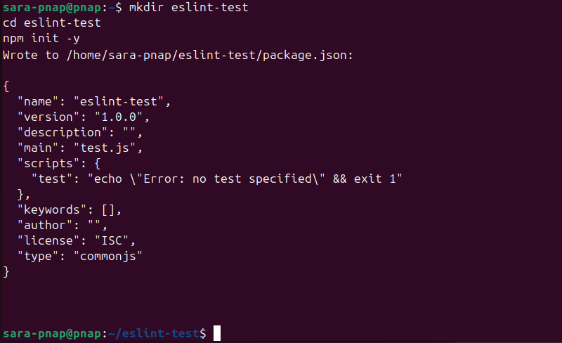 create a new project directory terminal output