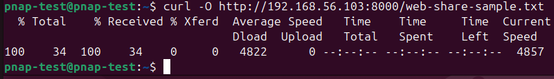 curl -O http://192.168.56.103:8000/web-share-sample.txt terminal output