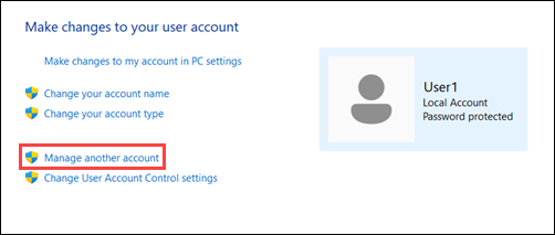Manage another account