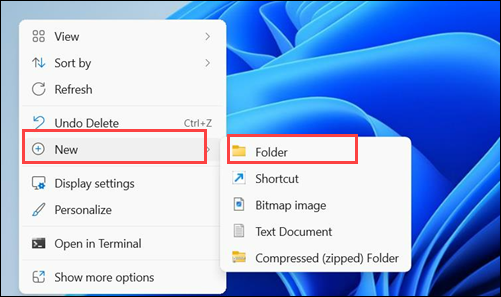 Create new folder