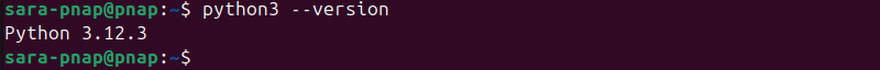 python3 --version terminal output