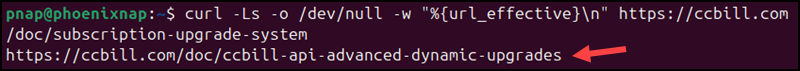 Retrieve redirect URL with curl.