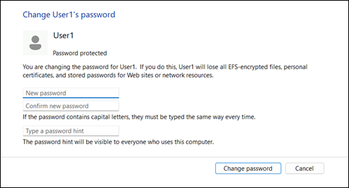 Set the new password