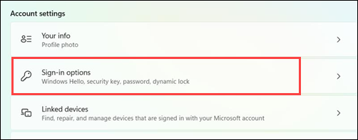 Sign-in options