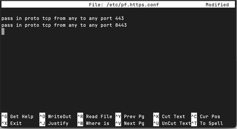 Add the rules to allow incoming HTTPS traffic