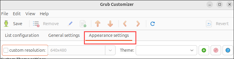 Appearance settings