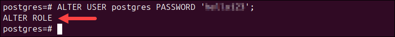 Changing the PostgreSQL password in Ubuntu.