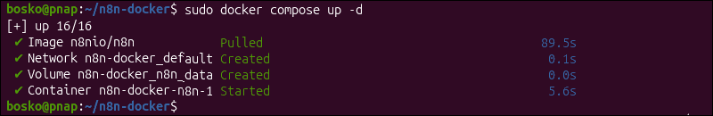 Start n8n on Ubuntu.