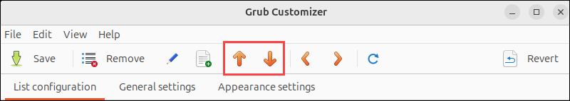 Use arrows to change the boot order