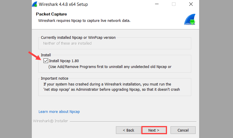 Live packet capture in Wireshark.