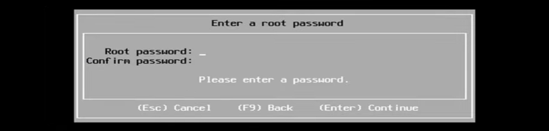 Creating a root password.