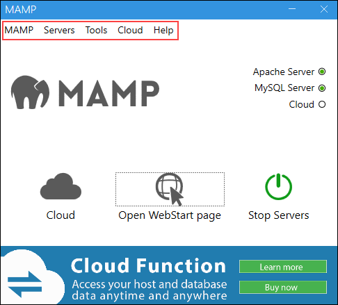 Configure MAMP.