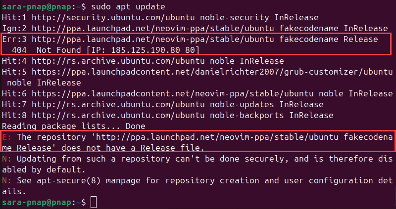404 error terminal output