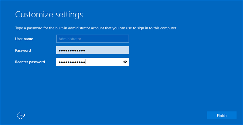 Create Admin user in Windows Server.