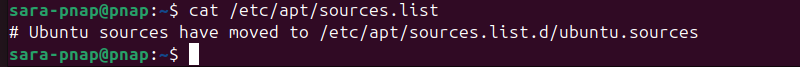 cat /etc/apt/sources.list terminal output