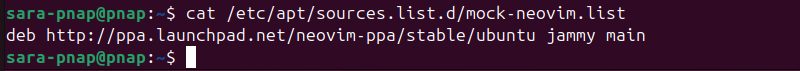 cat /etc/apt/sources.list.d/neovim-ppa.list terminal output