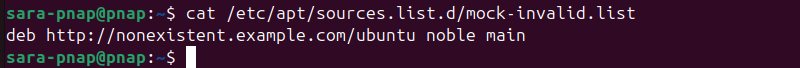 cat /etc/apt/sources.list.d/mock-invalid.list terminal output