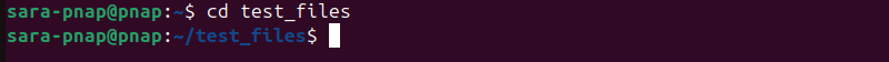 cd test_files terminal output