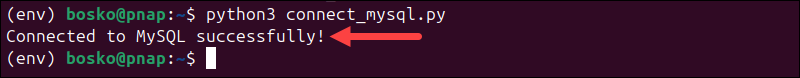 Successfully connecting to MySQL with MySQL-connector.