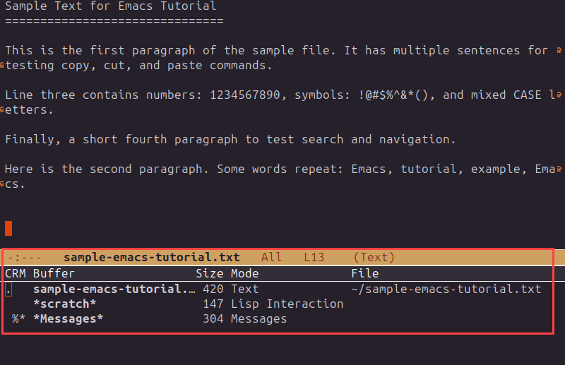 Emacs buffers