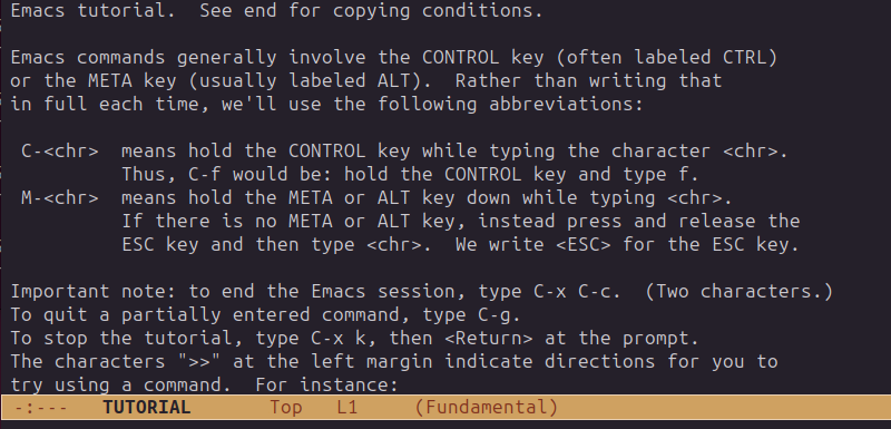 Emacs tutorial