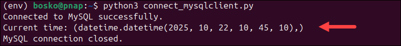 Executing a query and closing the connection with mysqlclient.