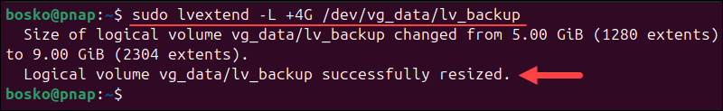 Extend a logical volume