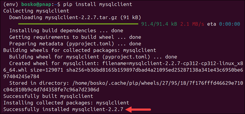 Installing mysqlclient in Linux.