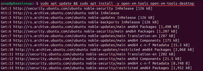 Installing VMware Tools in Ubuntu.