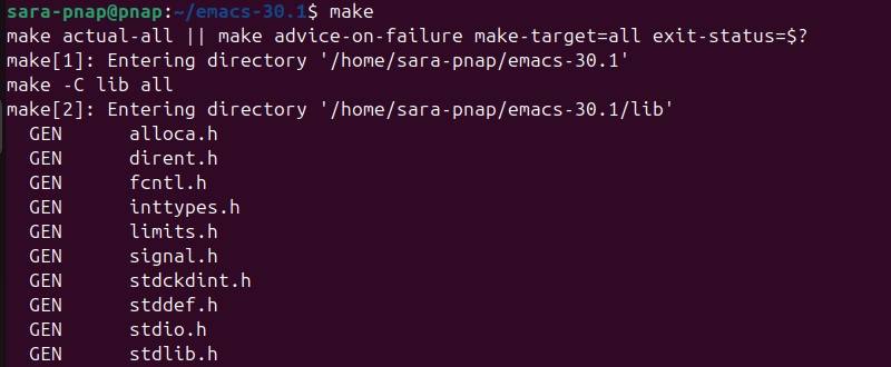 make terminal output