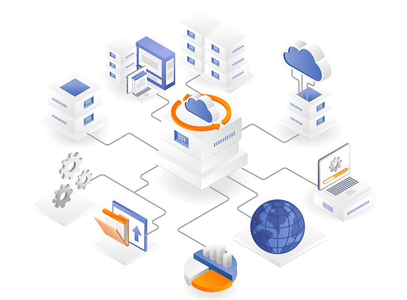 Devices communicating through different network protocol suites.