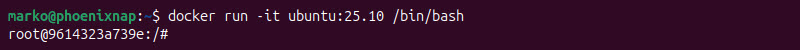 Running an Ubuntu 25.10 container.