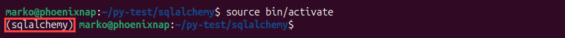 The name of the activated Python virtual environment shows before the terminal shell prompt.