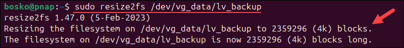 Resizing a filesystem in Linux.