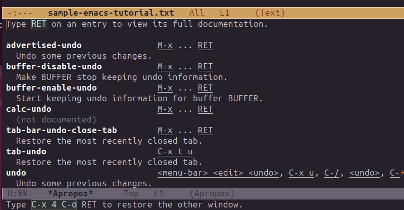 Search for a command in Emacs